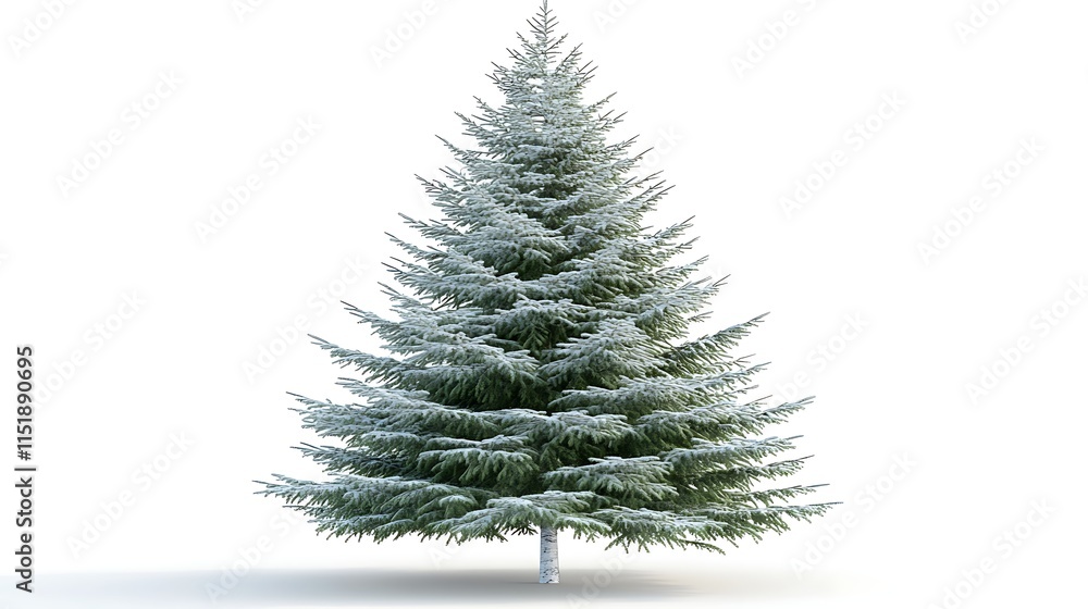 Fototapeta premium Snow Covered Fir Tree Winter Evergreen Christmas Tree
