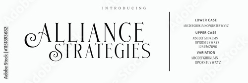 Luxury serif font in modern style. Elegant wedding alphabet letters font and number. Typography Luxury classic lettering serif fonts decorative vintage retro logo