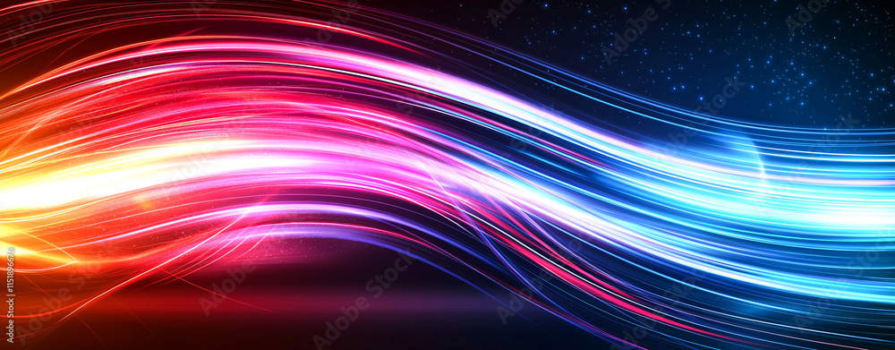 Vibrant abstract background with flowing red and blue light trails, creating dynamic and energetic atmosphere. Perfect for digital art and design projects Vibrant abstract background with flowing red and blue light trails, creating dynamic and energetic atmosphere. Perfect for digital art and design projects