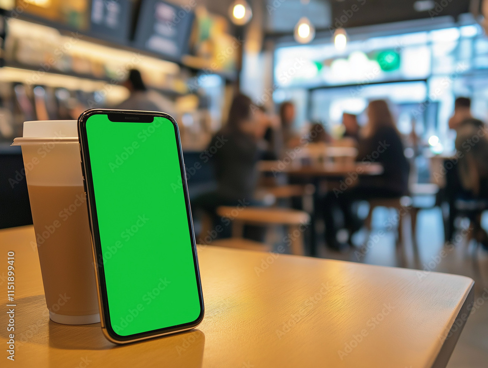 Kaffeetasse und Smartphone in modernem Café mit kreativem Flair
Kaffeetasse und Smartphone in modernem Café mit kreativem Flair