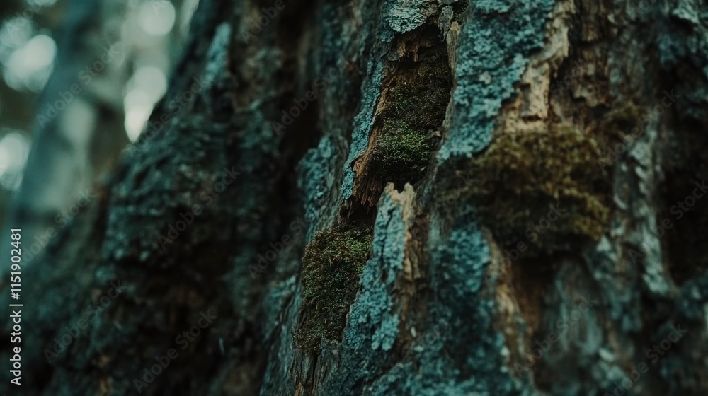 Moss Growing On A Trees Rough Bark Moss Growing On A Trees Rough Bark