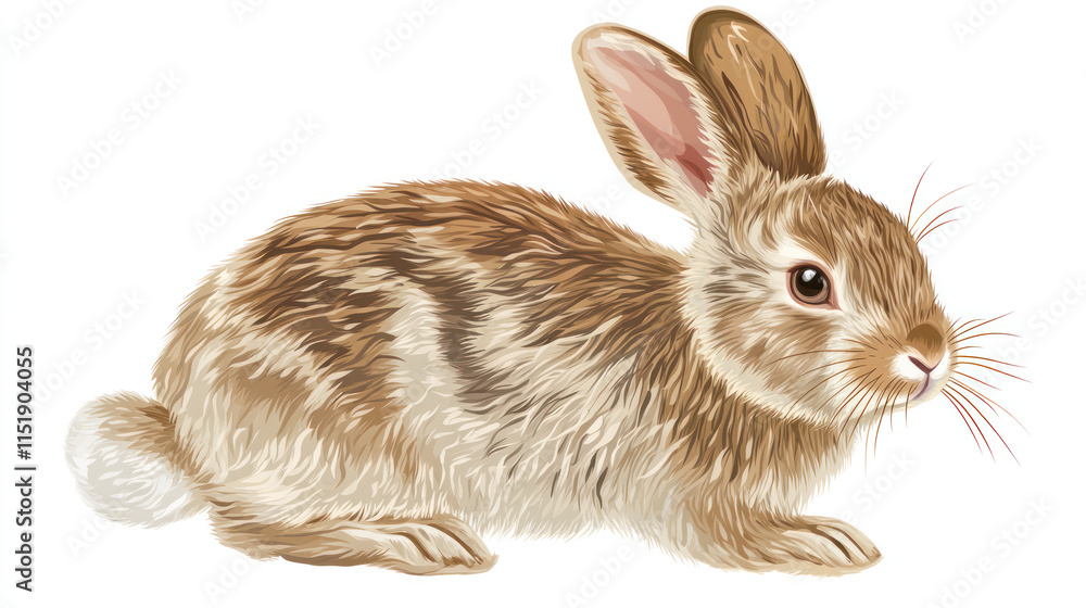 Obraz premium Cute Brown Rabbit with Long Ears and Whiskers