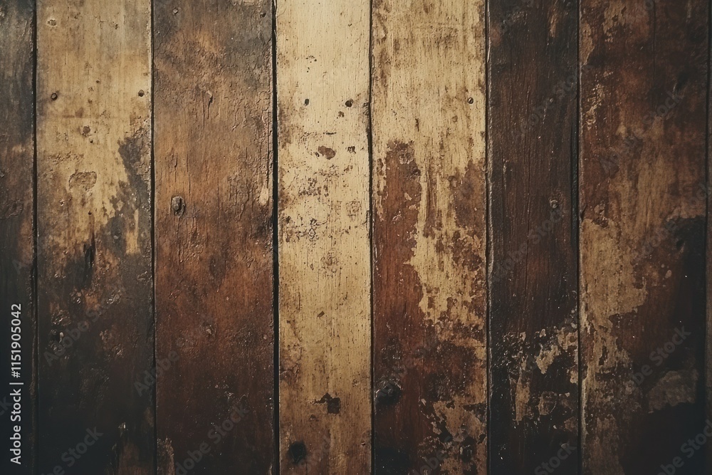 Obraz premium Rustic Wood Planks with Natural Texture and Grain Patterns in Warm Tones for Use in Interior Design or Artistic Backgrounds