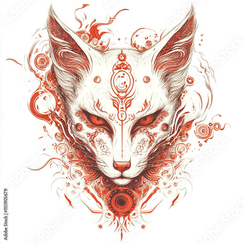 Kitsune Half Mask illustration photo