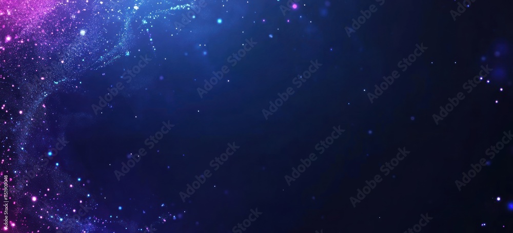 Naklejka premium Abstract Cosmic Nebula: A Symphony of Purple and Blue