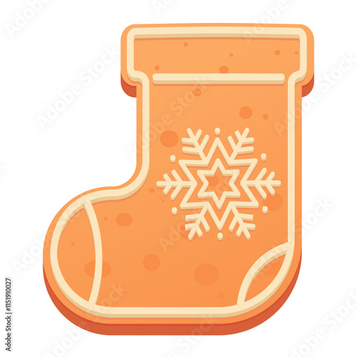 Gingerbread cookie stocking sock with icing by glaze