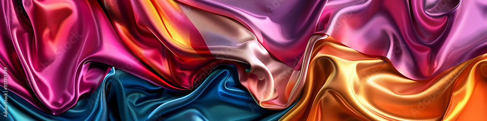 Close-up of shiny satin fabric texture with realistic eye Close-up of shiny satin fabric texture with realistic eye