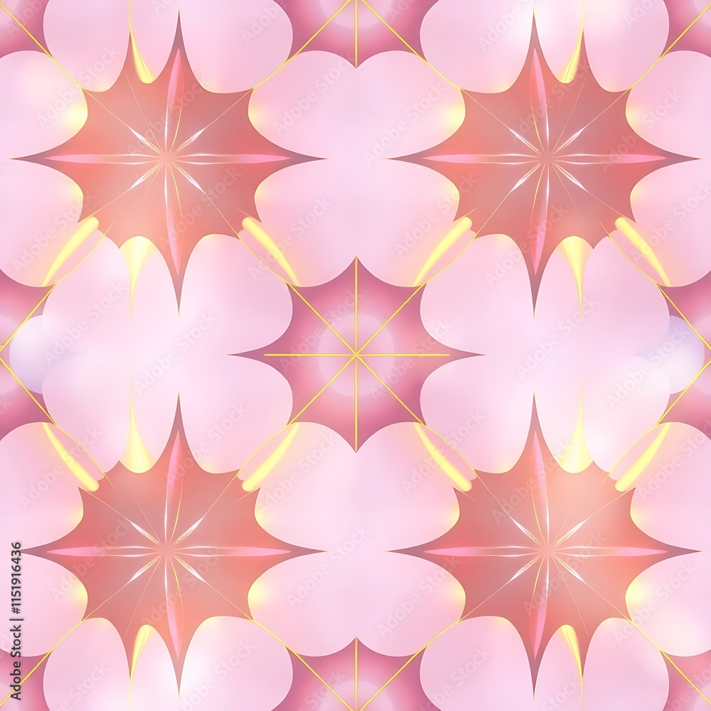 Pink and Gold Geometric Pattern: A seamless, repeating pattern of delicate pink and gold geometric shapes, creating a sophisticated and elegant design with intricate details. The soft. Pink and Gold Geometric Pattern: A seamless, repeating pattern of delicate pink and gold geometric shapes, creating a sophisticated and elegant design with intricate details. The soft.