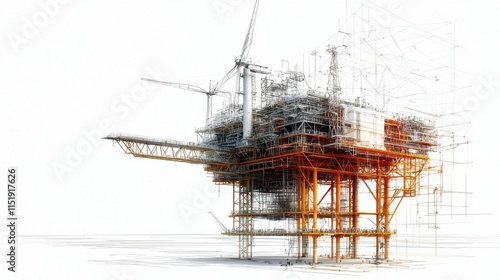 Harbinger of Green Energy: Offshore Wind Turbines Standing Tall under a Blue Sky