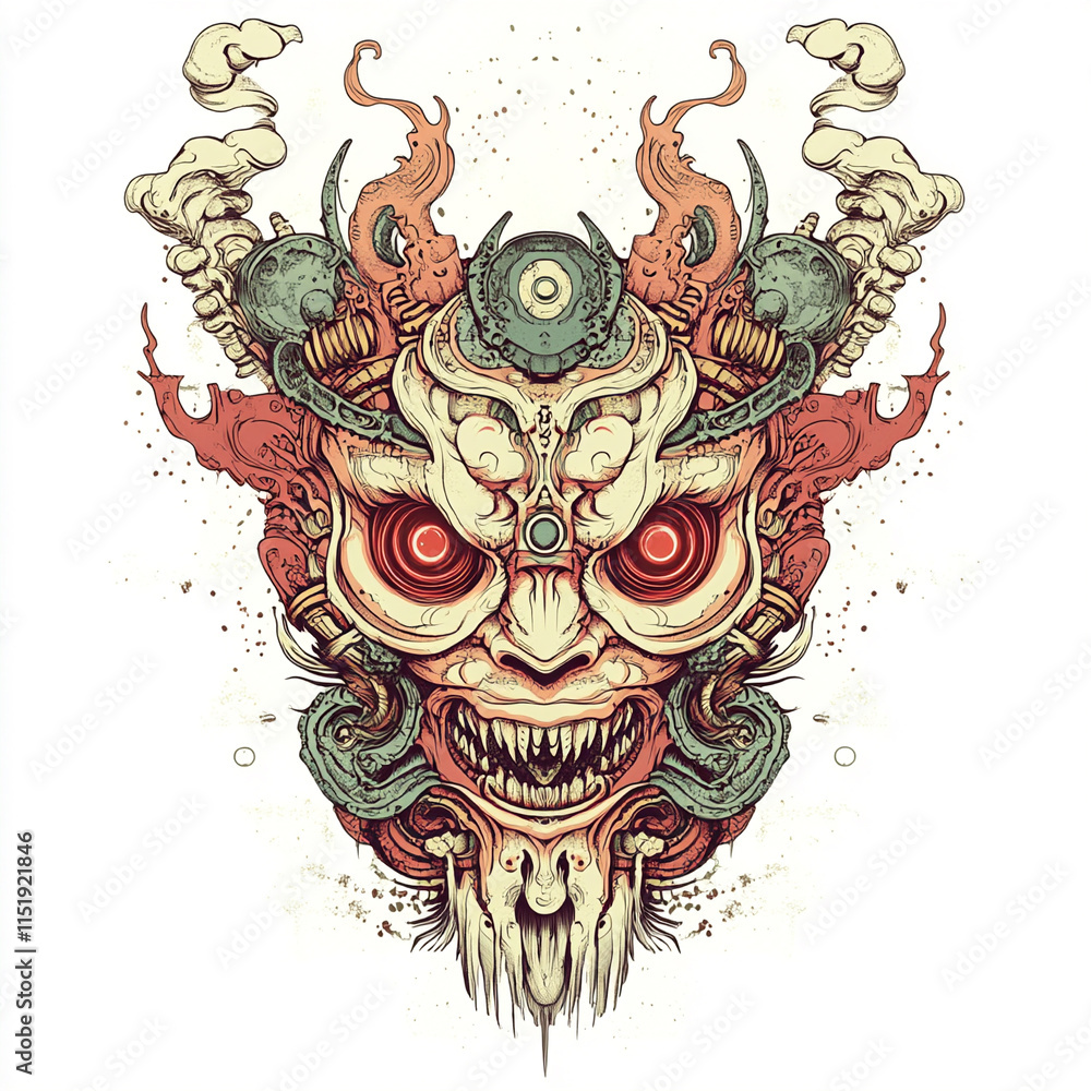 Fototapeta premium Kykotsu Mask illustration