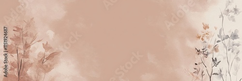 Abstract Watercolor Wall Art with PANTONE 17-1230 Mocha Mousse Tones