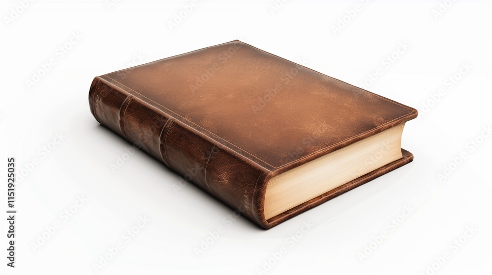 Brown book on white background Brown book on white background