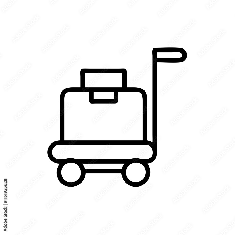 Suitcase with wheels icon for travel convenience and luggage management concept Suitcase with wheels icon for travel convenience and luggage management concept