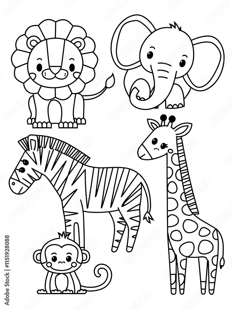 Obraz premium Animal pattern coloring pages for kids