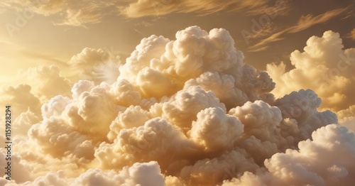 Soft and serene abstract yellow gold cloud background, abstract, gold, soft-focus photo