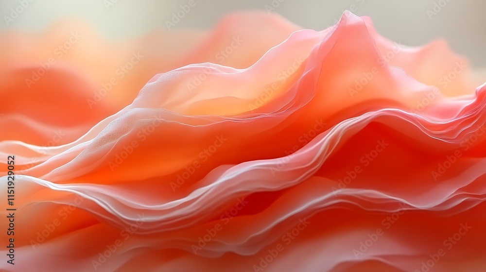 Obraz premium Abstract Coral Fabric Draped Softly and Elegantly