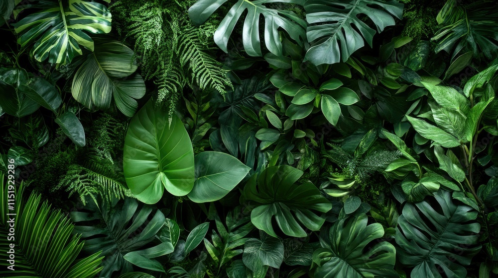 Various tropical plant species with rich green foliage, carefully arranged and cut out for use in natural or botanical-themed designs. Various tropical plant species with rich green foliage, carefully arranged and cut out for use in natural or botanical-themed designs.