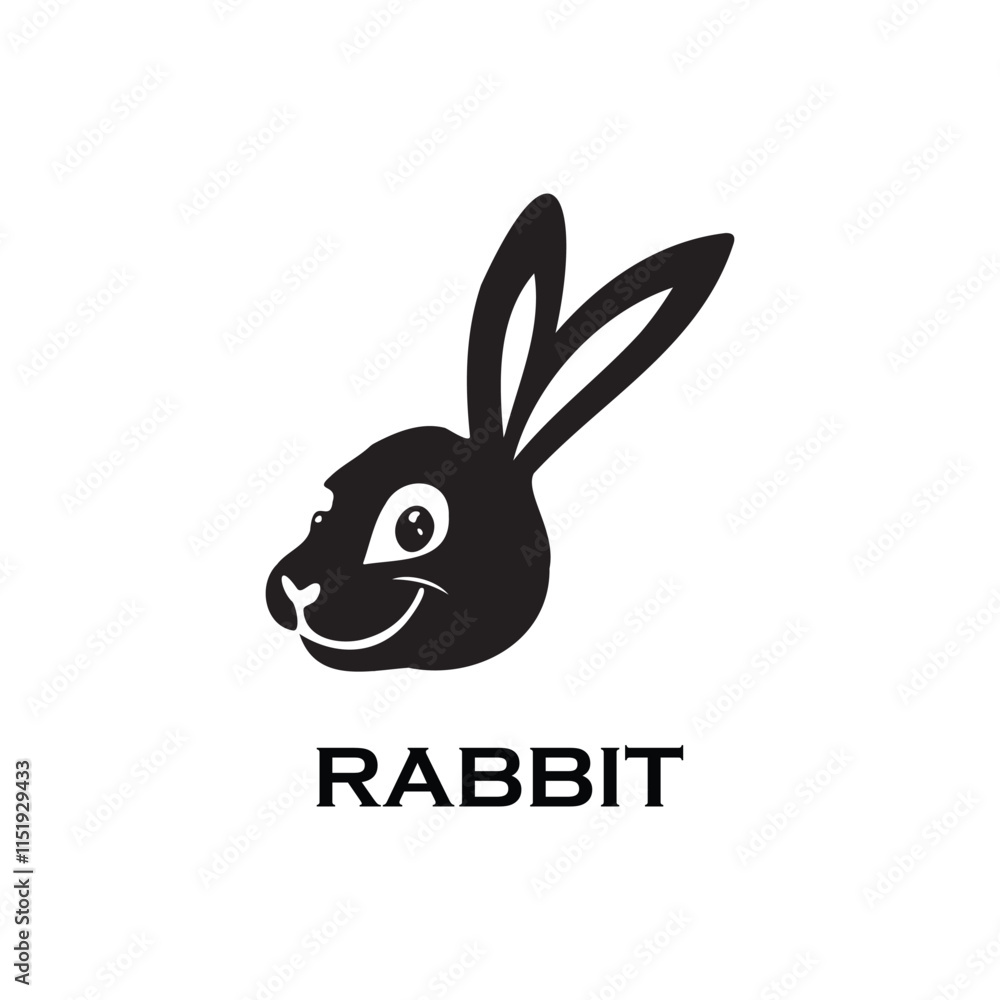 Fototapeta premium Illustration of simple icon RABBIT on a White background