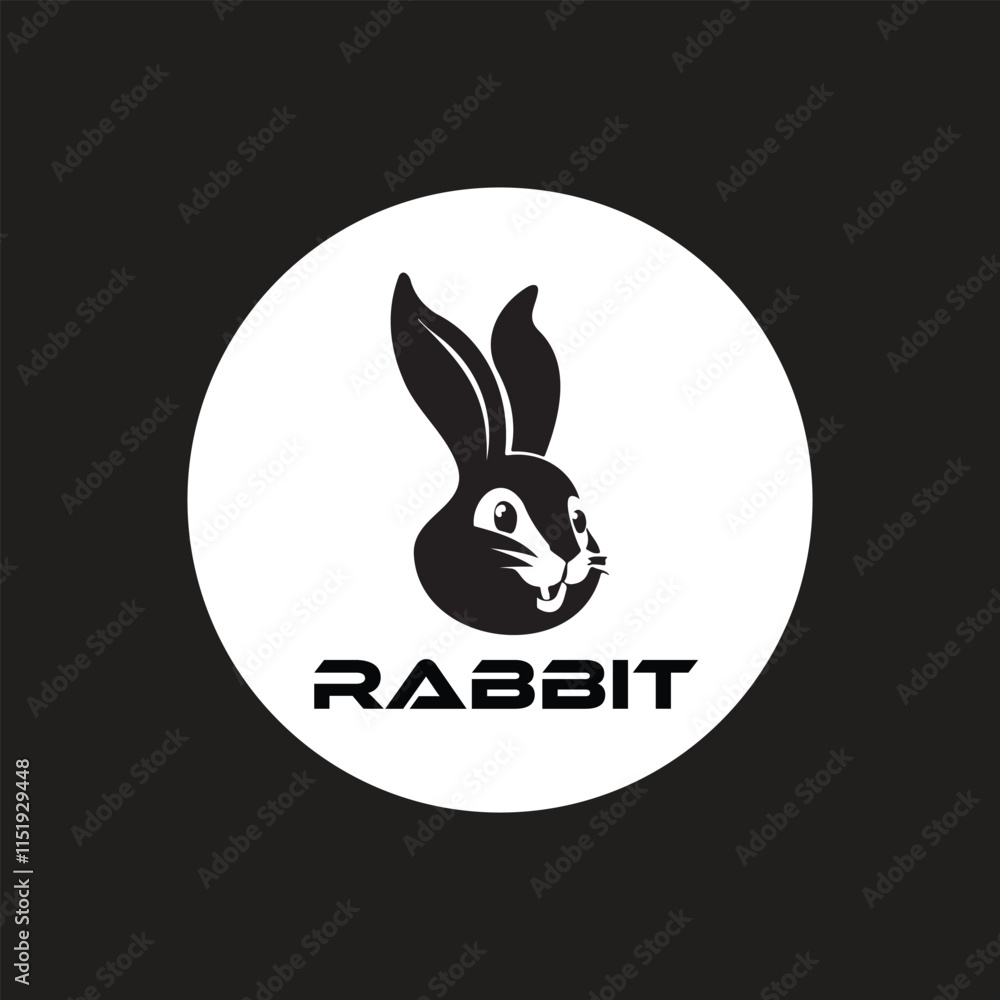 Fototapeta premium Rabbit Bunny Hare Ears Easter Head Face Silhouette