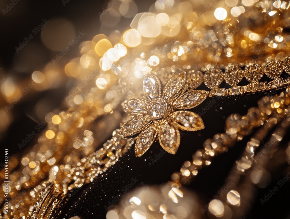 Exquisite jewelry display fine jewelry store product showcase luxurious environment close-up view glamour and elegance