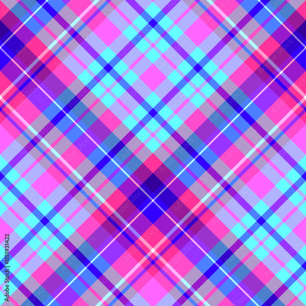 Seamless pattern in marvellous light and dark blue, pink, violet colors for plaid, fabric, textile, clothes, tablecloth and other things. Vector image. 2 Seamless pattern in marvellous light and dark blue, pink, violet colors for plaid, fabric, textile, clothes, tablecloth and other things. Vector image. 2