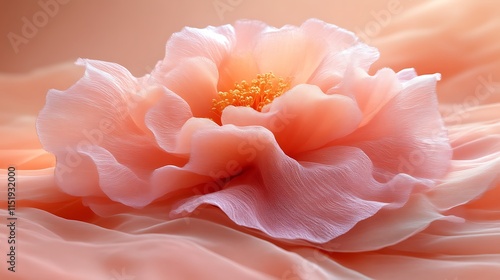 Wallpaper Mural Delicate Peach Blossom Resting on Soft Fabric Torontodigital.ca