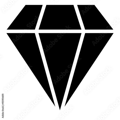 Diamond Glyph Icon, Black And White Glyph Icon Symbol