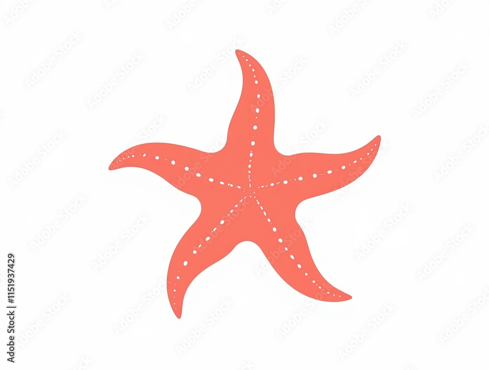 Vibrant Coral Starfish on a Clean White Background - Nature's Underwater Marvels Vibrant Coral Starfish on a Clean White Background - Nature's Underwater Marvels