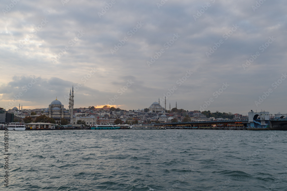 Galata Bridge and historical part of Istanbul, Turkey Galata Bridge and historical part of Istanbul, Turkey