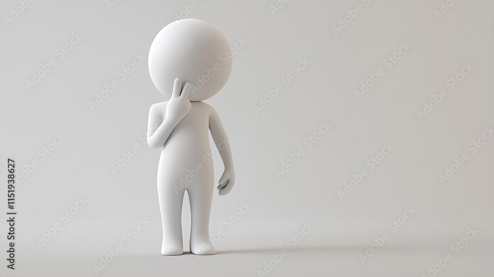 3D Stick Figures Reacting with Surprise 3D Stick Figures Reacting with Surprise
