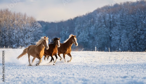 freedom National Horse Protection Day Majestic horses galloping through winter landscape