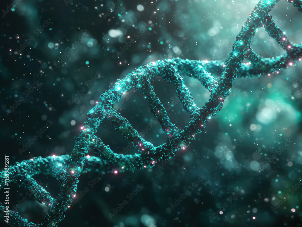 hyperreal twisting DNA strand in cosmic background hyperreal twisting DNA strand in cosmic background