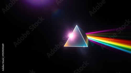 Wallpaper Mural A triangular prism refracts a beam of light, splitting it into a rainbow of colors, a visual representation of the spectrum of light. Torontodigital.ca