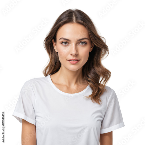 A woman as a model for a marketing campaign on a transparent background PNG