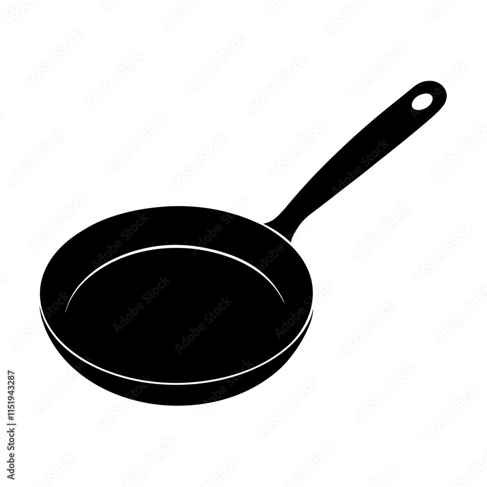 Pan silhouette on white background Pan silhouette on white background