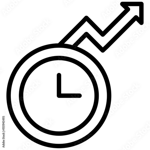 Productivity Outline Icon, Black And White Outline Icon Symbol