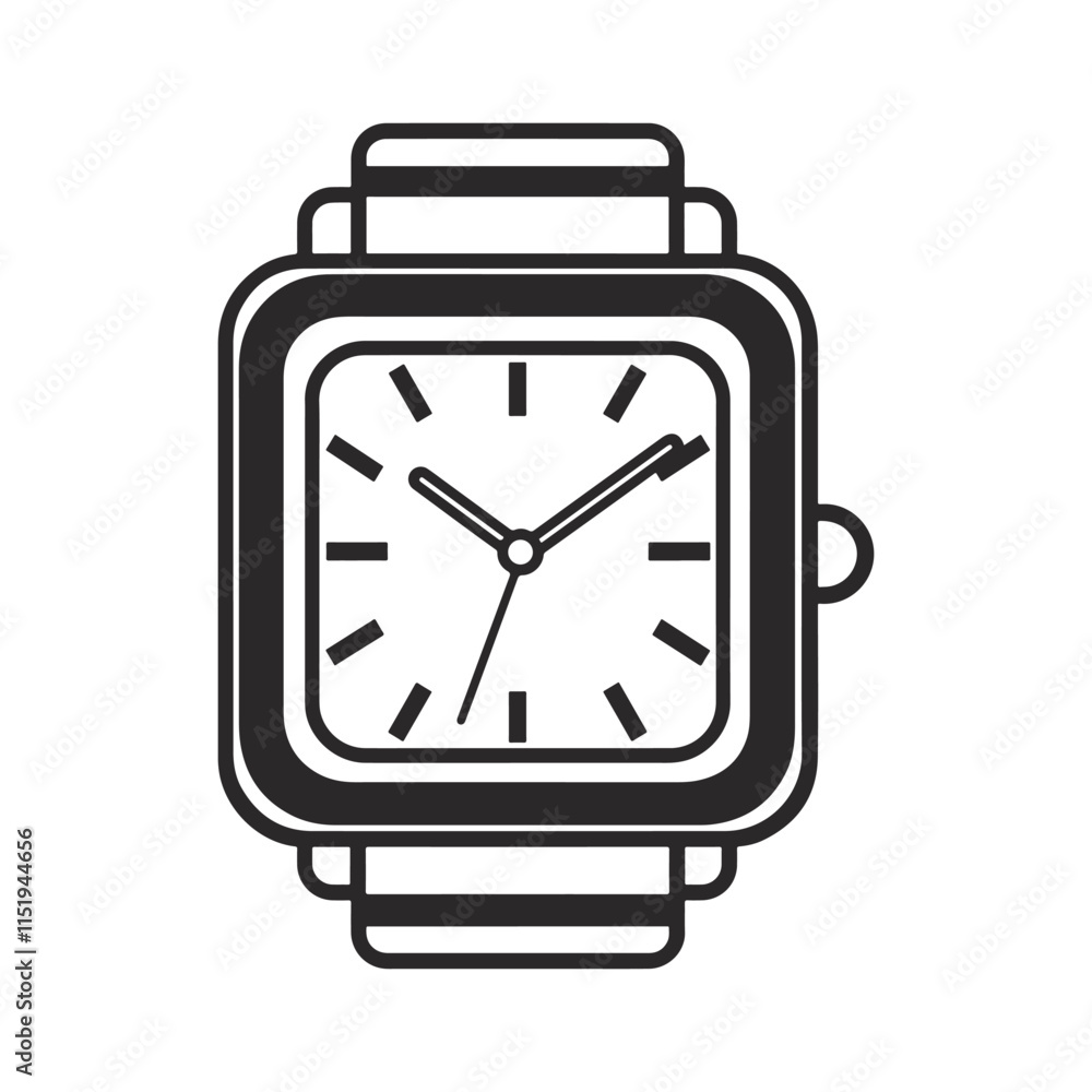 watch icon vector illustration, outline design watch icon vector illustration, outline design