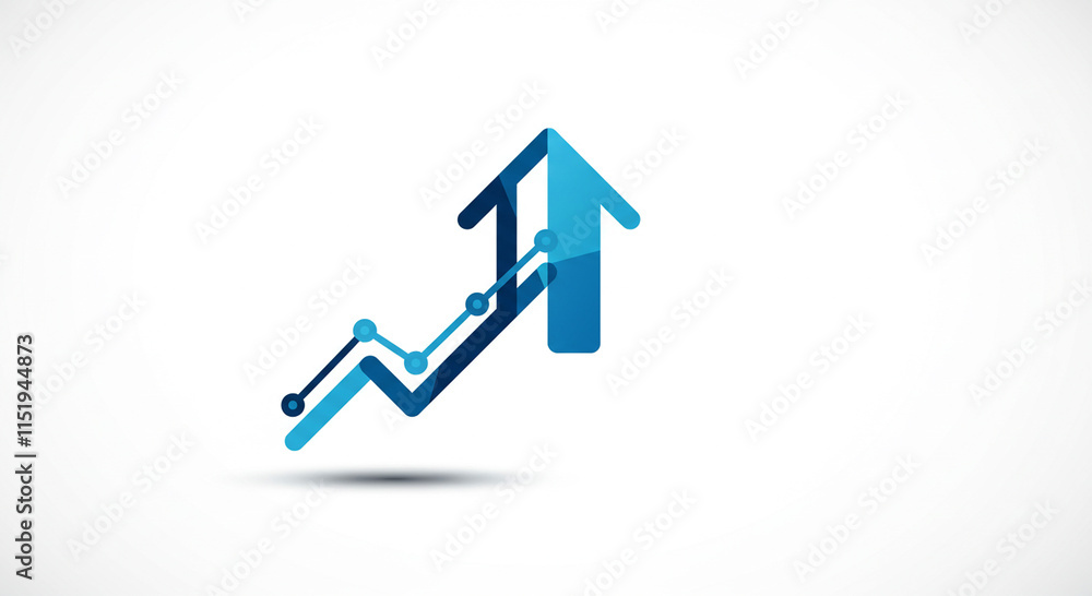 Upward Trend Growth Chart Business Success Finance Data Progress Arrow Blue Abstract Upward Trend Growth Chart Business Success Finance Data Progress Arrow Blue Abstract