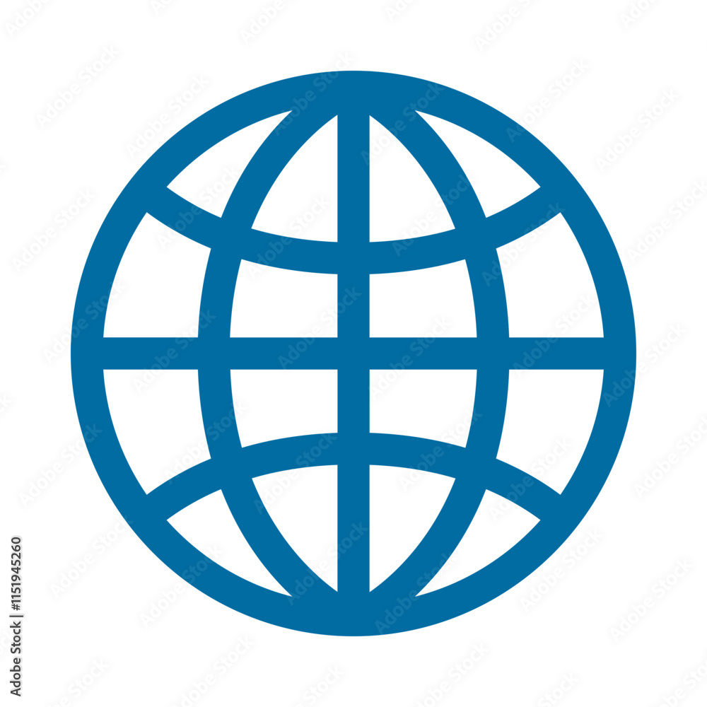 Globe with Meridians - World Map Icon, Global Network Illustration, and Earth Geography Clipart Design Globe with Meridians - World Map Icon, Global Network Illustration, and Earth Geography Clipart Design