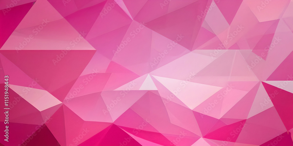 Modern abstract pink background design with layers of textured white transparent material in triangle diamond shapes in random geometric pattern Modern abstract pink background design with layers of textured white transparent material in triangle diamond shapes in random geometric pattern