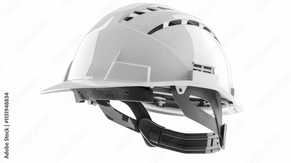 Fototapeta premium White hard hat, isolated on white