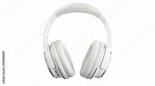 White headphones isolated on white background .