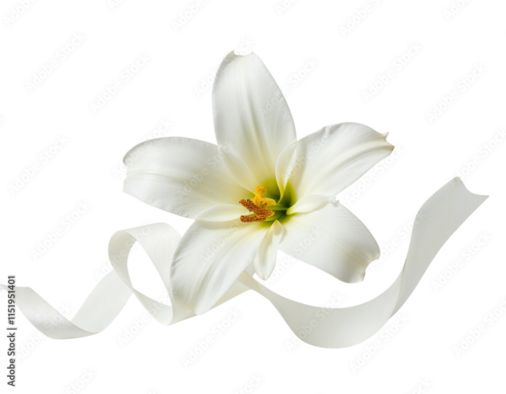 Fototapeta premium white lily isolated on white