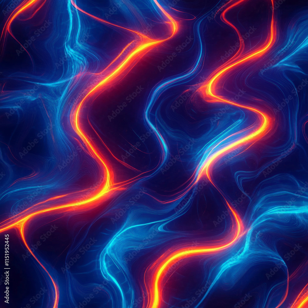 Fototapeta premium Cool neon blue and orange background