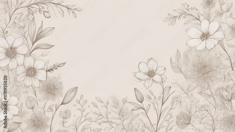 Fototapeta premium floral frame pattern background