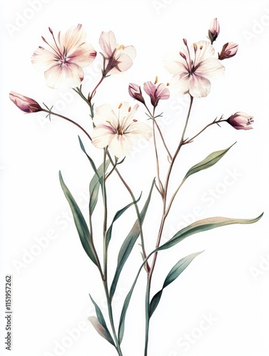 Elegant Watercolor Floral Bouquet with Colorful Flowers