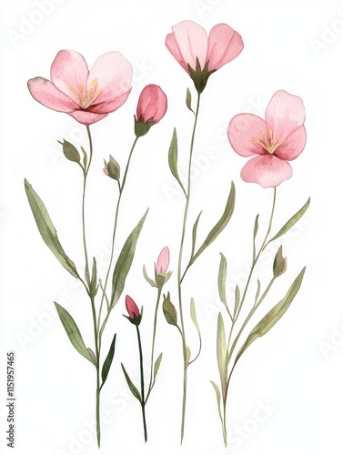 Elegant Watercolor Floral Bouquet with Colorful Flowers