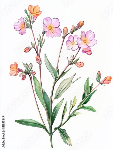 Elegant Watercolor Floral Bouquet with Colorful Flowers