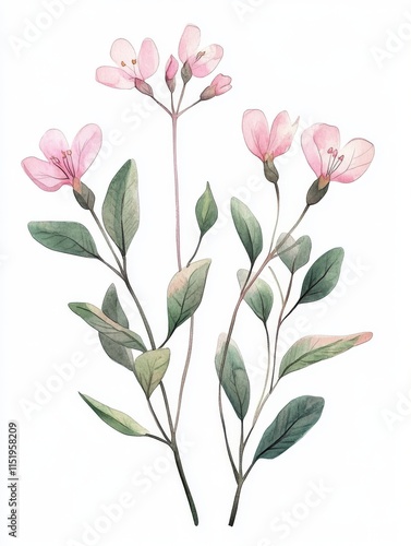 Elegant Watercolor Floral Bouquet with Colorful Flowers