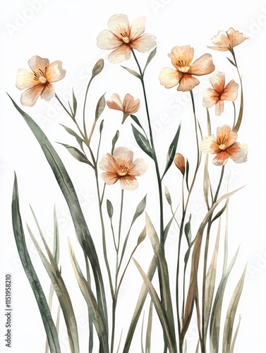 Elegant Watercolor Floral Bouquet with Colorful Flowers